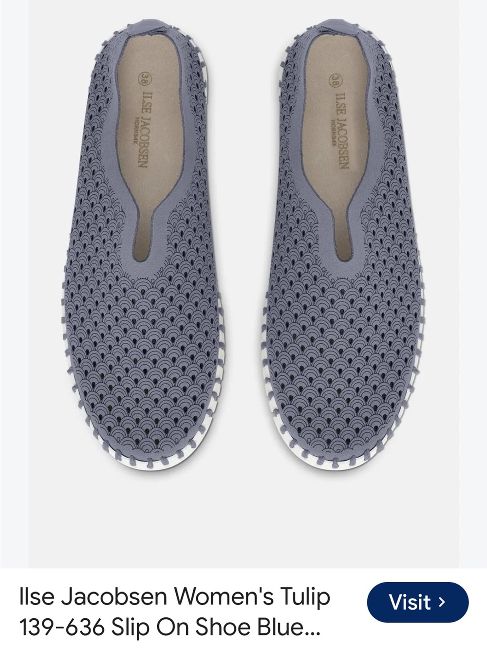 Ilse Jacobsen Tulip FLAT Slip-On Moccasins in NAVY Blue SZ 42